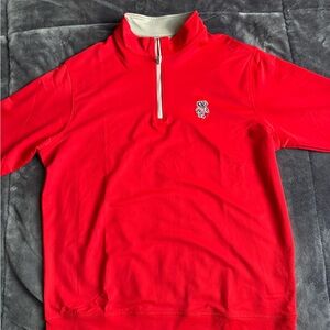 Peter Millar Quarter-Zip Pullover with Wisconsin Logo